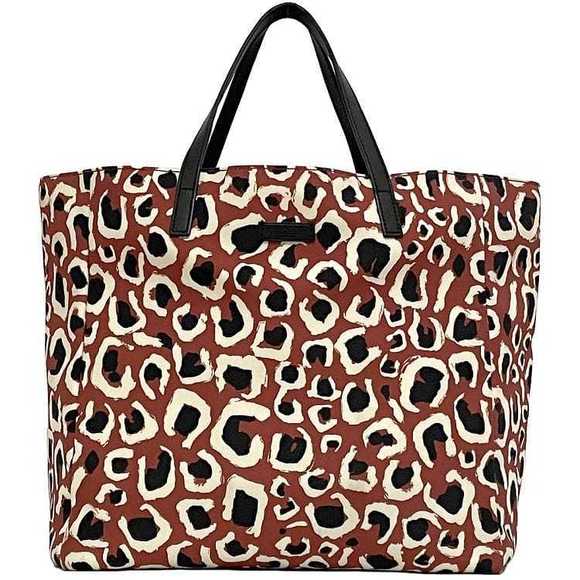 Gucci Black Animal Leopard Handbag Bag Leather Red Tote - Picture 1 of 9